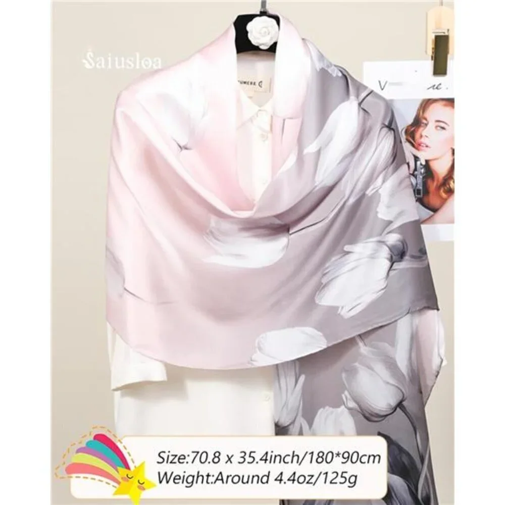 Pink Silky Scarf for Women Long Lightweight Dressy Wrap Soft Fashion Shawl Gift